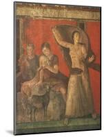 God Pan with Pipe and Female Panisk with Deer, Fresco, Villa of the Mysteries, Pompeii, Italy-null-Mounted Giclee Print