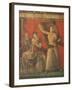 God Pan with Pipe and Female Panisk with Deer, Fresco, Villa of the Mysteries, Pompeii, Italy-null-Framed Giclee Print