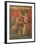 God Pan with Pipe and Female Panisk with Deer, Fresco, Villa of the Mysteries, Pompeii, Italy-null-Framed Giclee Print