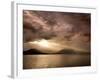 God Rays Shine Through Over Hood Canal, Seabeck, Washington, USA-Don Paulson-Framed Photographic Print