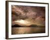 God Rays Shine Through Over Hood Canal, Seabeck, Washington, USA-Don Paulson-Framed Photographic Print