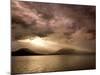 God Rays Shine Through Over Hood Canal, Seabeck, Washington, USA-Don Paulson-Mounted Photographic Print