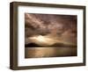 God Rays Shine Through Over Hood Canal, Seabeck, Washington, USA-Don Paulson-Framed Photographic Print