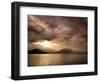 God Rays Shine Through Over Hood Canal, Seabeck, Washington, USA-Don Paulson-Framed Photographic Print