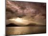 God Rays Shine Through Over Hood Canal, Seabeck, Washington, USA-Don Paulson-Mounted Photographic Print