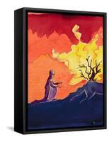 God Speaks to Moses from the Burning Bush, 2004-Elizabeth Wang-Framed Stretched Canvas