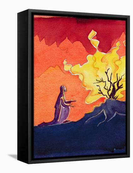 God Speaks to Moses from the Burning Bush, 2004-Elizabeth Wang-Framed Stretched Canvas