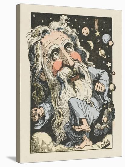 God Surrounded by Stars and Planets-Moloch-Stretched Canvas