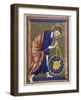 God, the Divine Architect Illumination from Bible moralisée, Codex Vindobonensis 2554-French School-Framed Giclee Print