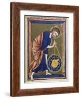 God, the Divine Architect Illumination from Bible moralisée, Codex Vindobonensis 2554-French School-Framed Giclee Print