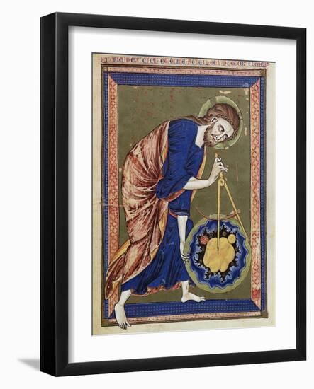 God, the Divine Architect Illumination from Bible moralisée, Codex Vindobonensis 2554-French School-Framed Giclee Print