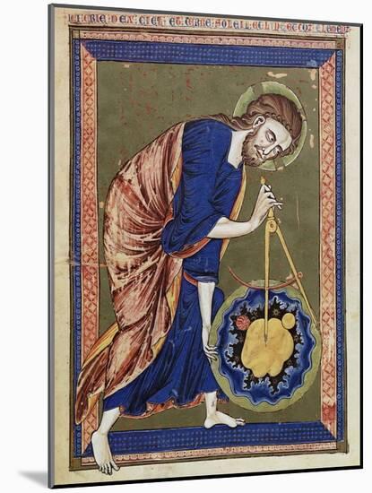 God, the Divine Architect Illumination from Bible moralisée, Codex Vindobonensis 2554-French School-Mounted Giclee Print