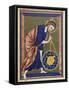 God, the Divine Architect Illumination from Bible moralisée, Codex Vindobonensis 2554-French School-Framed Stretched Canvas