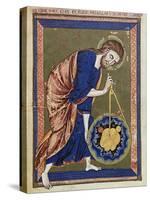 God, the Divine Architect Illumination from Bible moralisée, Codex Vindobonensis 2554-French School-Stretched Canvas