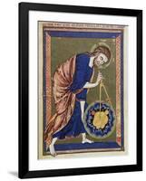God, the Divine Architect Illumination from Bible moralisée, Codex Vindobonensis 2554-French School-Framed Giclee Print