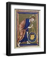 God, the Divine Architect Illumination from Bible moralisée, Codex Vindobonensis 2554-French School-Framed Giclee Print