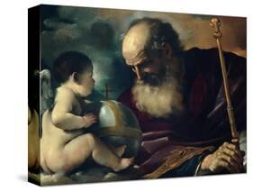 God the Father and Angel, 1620-Guercino-Stretched Canvas