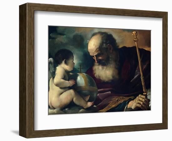 God the Father and Angel, 1620-Guercino-Framed Giclee Print