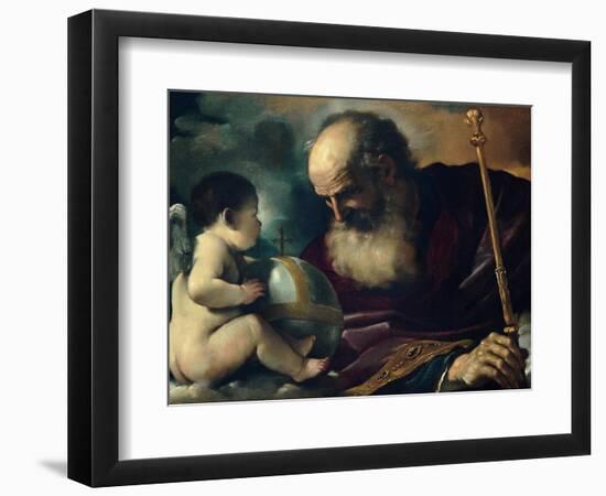 God the Father and Angel, 1620-Guercino-Framed Giclee Print