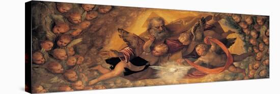 God the Father Surrounded by Angels-school Caliari Paolo-Stretched Canvas
