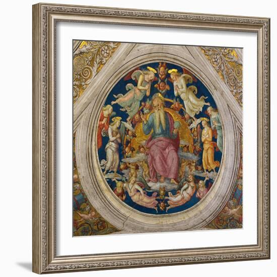 God the Father with Angels (From the Stanza Dell'Incendio Di Borg)-Perugino-Framed Giclee Print