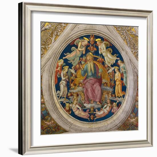 God the Father with Angels (From the Stanza Dell'Incendio Di Borg)-Perugino-Framed Giclee Print