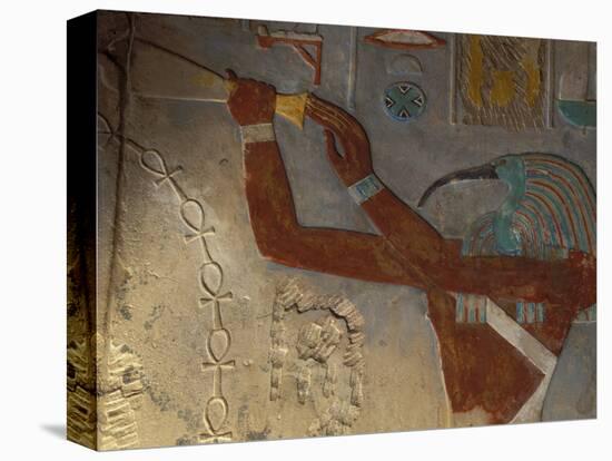 God Thoth Purifying Hetsheput at the Karnak Temple, Egypt-Claudia Adams-Stretched Canvas