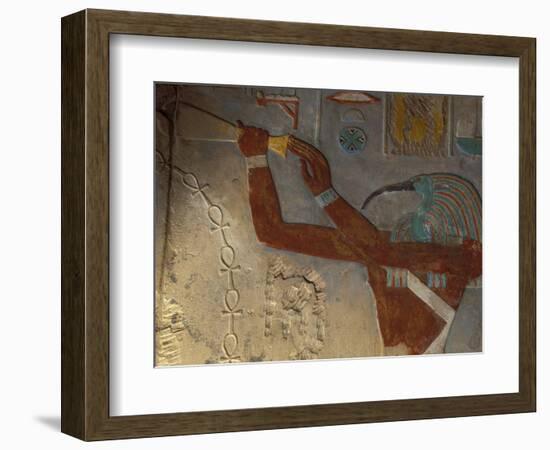 God Thoth Purifying Hetsheput at the Karnak Temple, Egypt-Claudia Adams-Framed Photographic Print