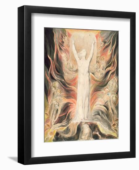 God Writing Upon the Tables of the Covenant-William Blake-Framed Premium Giclee Print