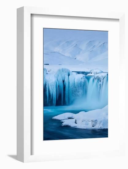 Godafoss in winter, Bardardalur district, North-Central Iceland-David Noton-Framed Photographic Print