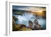 Godafoss, Myvatn, Iceland. the Waterfall of the Gods at Sunset-Francesco Riccardo Iacomino-Framed Photographic Print