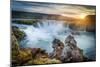 Godafoss, Myvatn, Iceland. the Waterfall of the Gods at Sunset-Francesco Riccardo Iacomino-Mounted Photographic Print