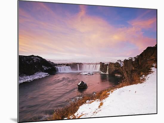 Godafoss Waterfall at Sunrise, Iceland, Polar Regions-Christian Kober-Mounted Photographic Print