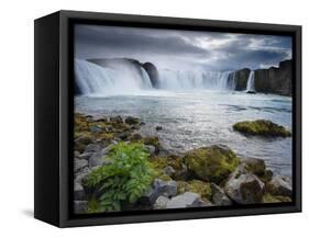 Godafoss Waterfall (Fall of the Gods), Between Akureyri and Myvatn, (Nordurland), Iceland-Patrick Dieudonne-Framed Stretched Canvas