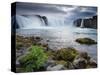 Godafoss Waterfall (Fall of the Gods), Between Akureyri and Myvatn, (Nordurland), Iceland-Patrick Dieudonne-Stretched Canvas