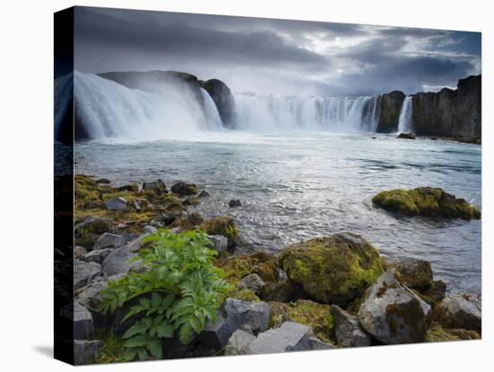 Godafoss Waterfall (Fall of the Gods), Between Akureyri and Myvatn, (Nordurland), Iceland-Patrick Dieudonne-Stretched Canvas