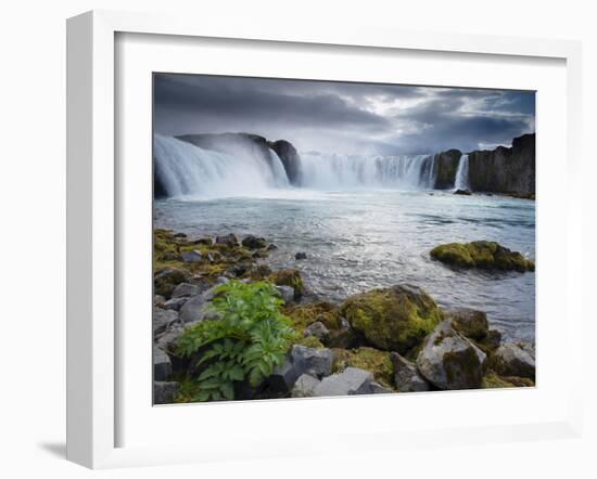 Godafoss Waterfall (Fall of the Gods), Between Akureyri and Myvatn, (Nordurland), Iceland-Patrick Dieudonne-Framed Photographic Print