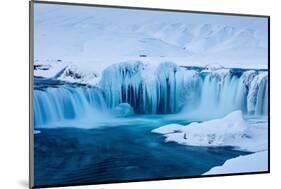 Godafoss waterfalls in winter, North-Central Iceland-David Noton-Mounted Photographic Print