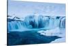 Godafoss waterfalls in winter, North-Central Iceland-David Noton-Stretched Canvas
