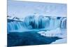 Godafoss waterfalls in winter, North-Central Iceland-David Noton-Mounted Photographic Print