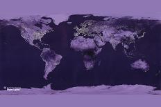 Satellite View of the World Showing Electric Lights and Usage-Goddard Space Center-Stretched Canvas