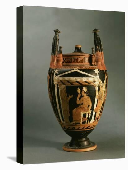 Goddess Aphrodite Looking into Mirror, Vase, Sicilian-Italian manufacture, 4th century BC Greek-null-Stretched Canvas