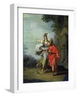 Goddess Athena Reveals Ithaca to Greek hero Ulysses-Giuseppe Bottani-Framed Giclee Print