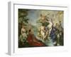 Goddess Diana and Nymphs and Actaeon Torn to Pieces by His Hounds or Dogs-Giovanni Battista Pittoni-Framed Giclee Print