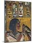 Goddess Hathor Offers Her Necklace to the Pharaoh, Painted Relief, Detail with Pharaoh-null-Mounted Giclee Print