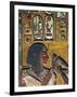 Goddess Hathor Offers Her Necklace to the Pharaoh, Painted Relief, Detail with Pharaoh-null-Framed Premium Giclee Print
