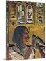 Goddess Hathor Offers Her Necklace to the Pharaoh, Painted Relief, Detail with Pharaoh-null-Mounted Premium Giclee Print