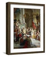 Goddess Minerva Awarding Prizes to the Arts, 1884-Giuseppe Mancinelli-Framed Giclee Print