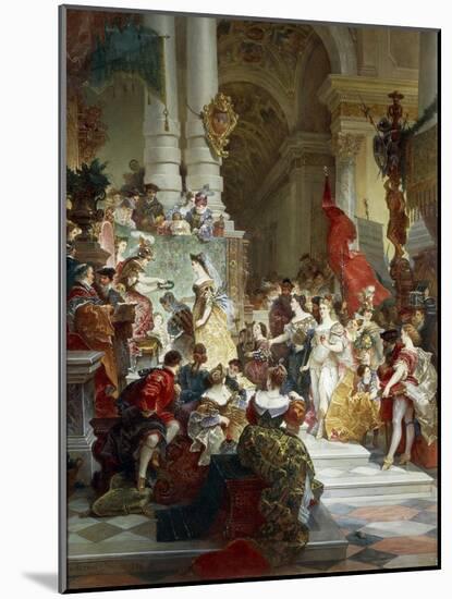 Goddess Minerva Awarding Prizes to the Arts, 1884-Giuseppe Mancinelli-Mounted Giclee Print