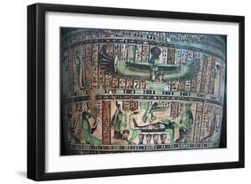 Goddess Nut, Top, and Isis, Nephthys, Deceased and His Ba, Bottom, Sarcophagus Detail-null-Framed Giclee Print